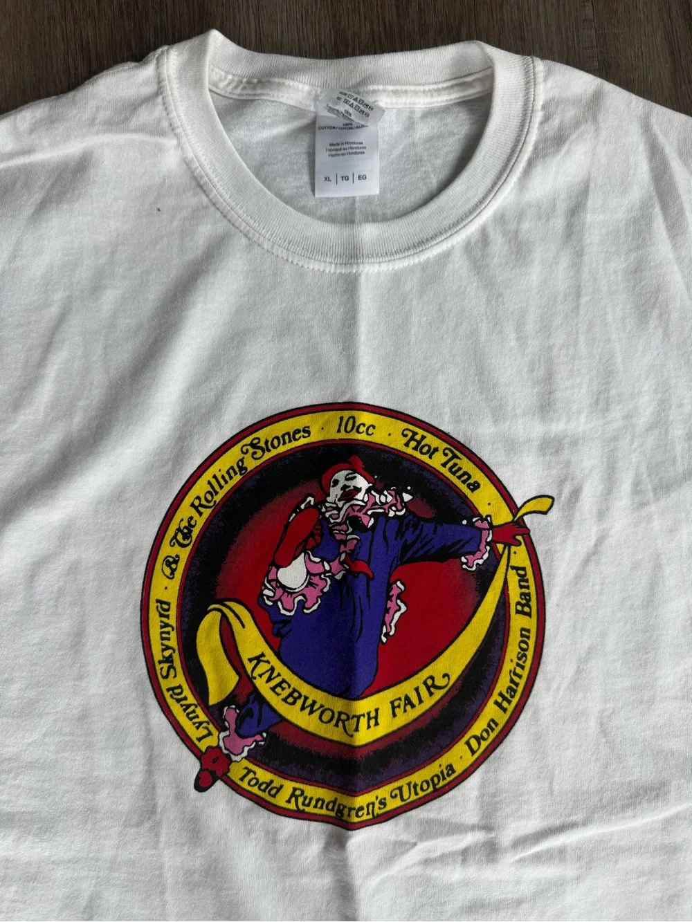 Vintage Style The Rolling Stones and Lynyrd Skynyrd Knebworth Fair T-Shirt XL - Picture 2 of 3
